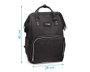 KioKids Sac à langer maternité noir - Sac à dos, sac bandoulière avec compartiment isotherme, changeur et nombreux rangements
