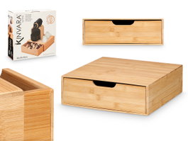 KINVARA Boîte de rangement carrée en bambou et bois, lot de 6