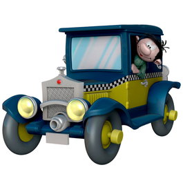 PLASTOY Figurine Tirelire Taxi Fiat 509 Gaston 15 cm