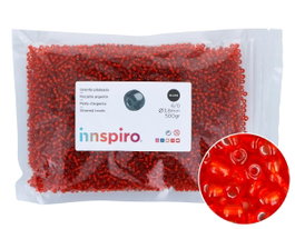 Innspiro Perles de rocaille en verre rond argenté et rouge 3,8 mm, 500 g