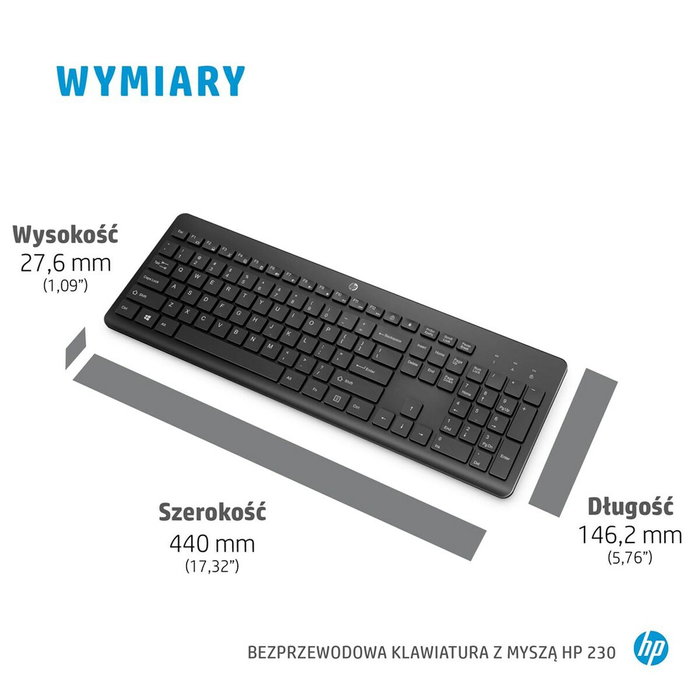 HP 230 Wireless Mouse and Keyboard Combo - Blanc