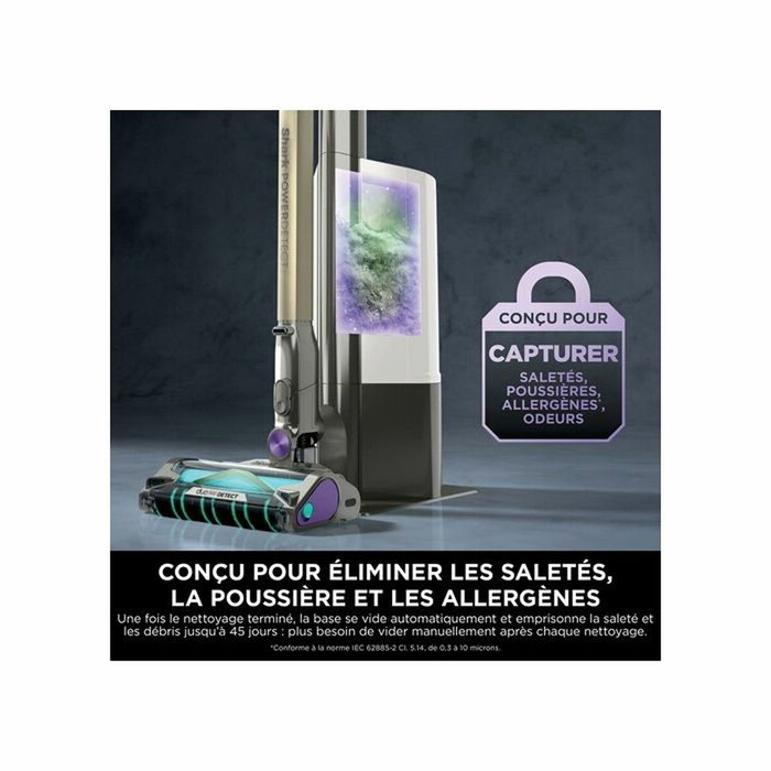 Shark Power Detect IP3251EUT Aspirateur Balai Gris, doré et violet