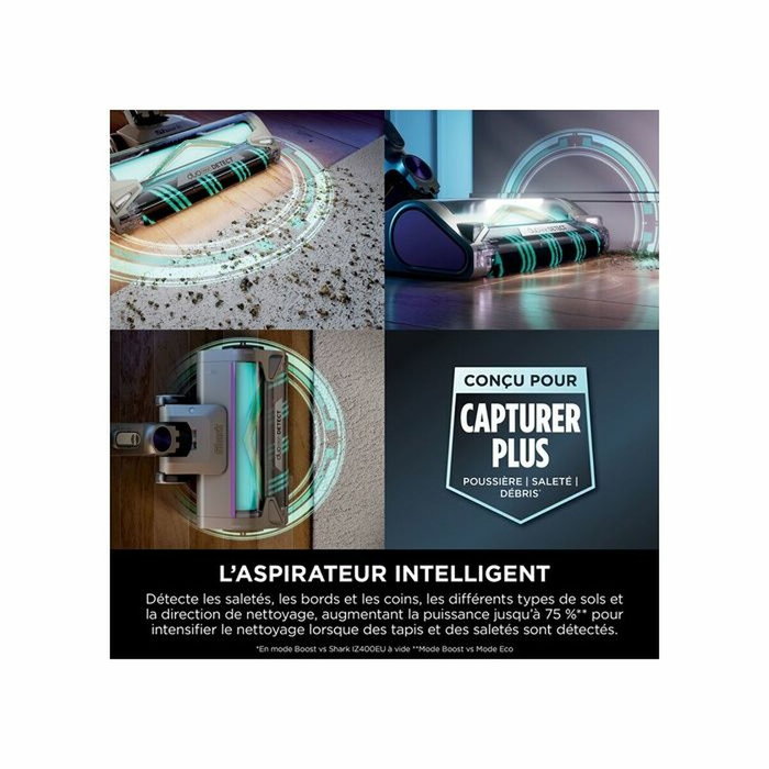 Shark Power Detect IP3251EUT Aspirateur Balai Gris, doré et violet