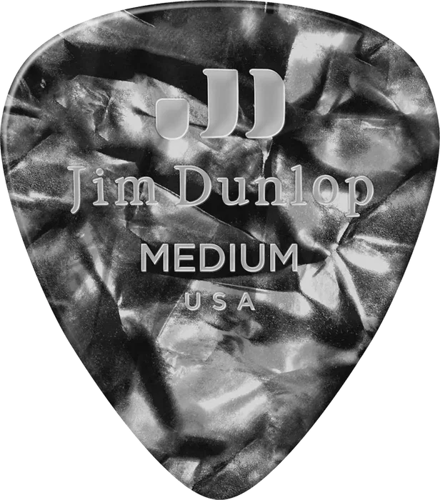 DUNLOP Pack de 12 médiators Genuine Celluloid Noir - Medium
