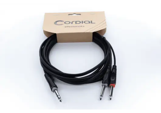 CORDIAL Câble Y Jack Stéréo Mâle / 2 Jacks Mono Mâle 3 m CORDIAL Câble Y Jack Stéréo Mâle / 2 Jacks Mono Mâle 3 m