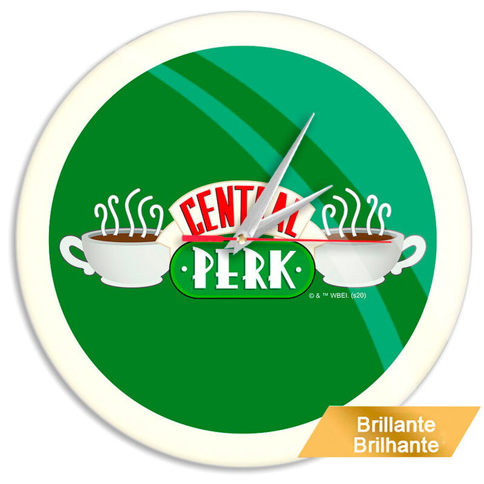 ERT GROUP Horloge murale Central Perk Friends - Cadran brillant réflectif, aiguilles laquées - Diamètre 30,5 cm - Alimentation par pile AA (non incluse) ERT GROUP Horloge murale Central Perk Friends - Cadran brillant réflectif, aiguilles laquées - Diamètre 30,5 cm - Alimentation par pile AA (non incluse)