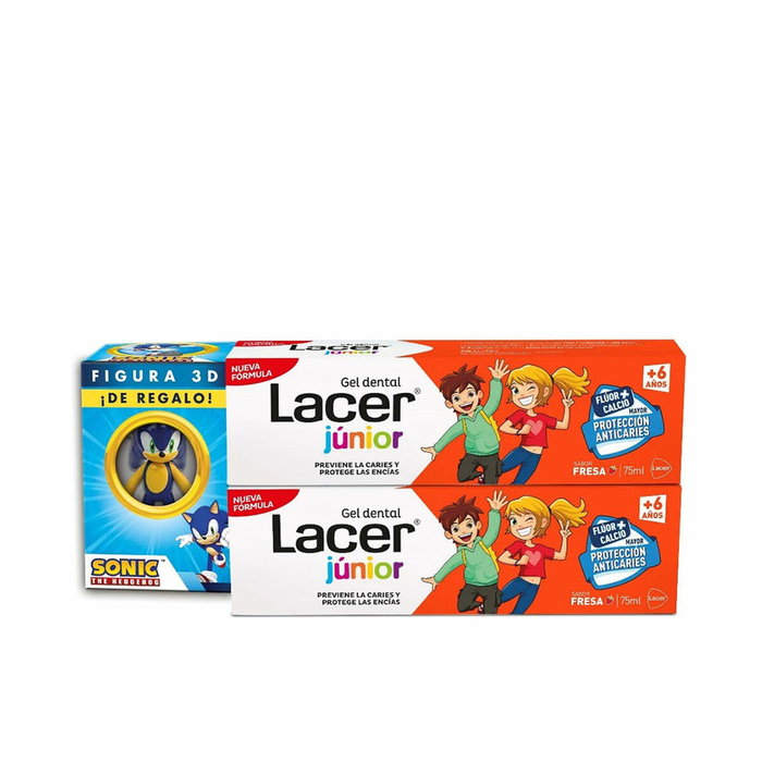 Lacer Junior gel dentaire duo fraise + cadeau (2 x 75 ml) Lacer Junior gel dentaire duo fraise + cadeau (2 x 75 ml)