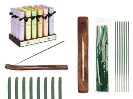Acorde Lot de 30 bâtonnets d'encens avec support tube, 4.5x29x4.5 cm, arômes variés, couleurs assorties (Set de 24)