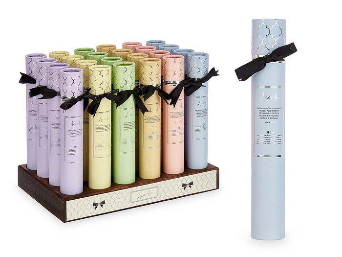 Acorde Lot de 30 bâtonnets d'encens avec support tube, 4.5x29x4.5 cm, arômes variés, couleurs assorties (Set de 24)