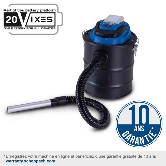 Scheppach C-AVC15-X Aspirateur à cendres sans fil compact 10kPa, pour poêle à bois et barbecue, compatible série IXES 20V (batterie et chargeur vendus séparément) Scheppach C-AVC15-X Aspirateur à cendres sans fil compact 10kPa, pour poêle à bois et barbecue, compatible série IXES 20V (batterie et chargeur vendus séparément)