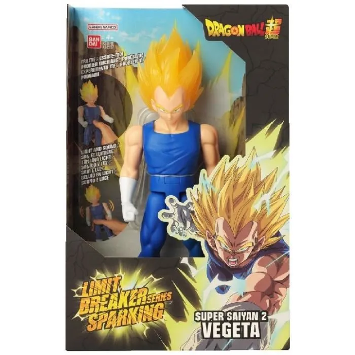 Figurine Bandai Dragon Ball Super - Limit Breaker - Super Saiyan 2 Vegeta (Sparkling Vegeta) avec son et lumière - 30 cm - Réf. 38567