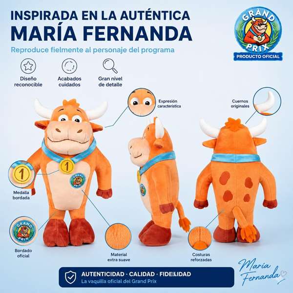 7th player Peluche Grand Prix Vaquilla Maria Fernanda 20 cm