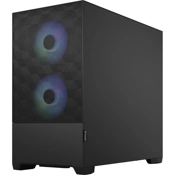 Fractal Design - Boîtier PC Pop Mini Air RGB Black TG Noir (FD-C-POR1M-06) - Micro-ATX, 3 Ventilateurs RGB, USB 3.1 Type-C, Support Radiateur 240mm
