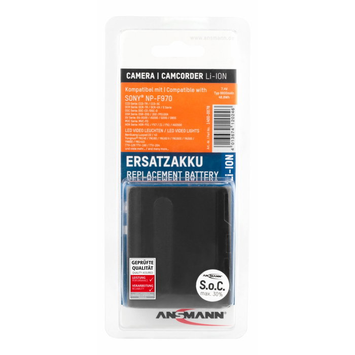 Ansmann A-Son NP-F970 6600mAh Ansmann A-Son NP-F970 6600mAh