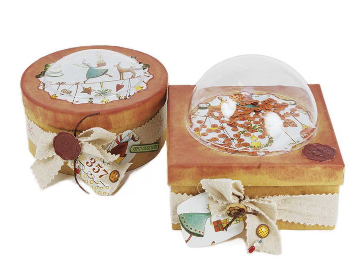 Innspiro Boîte en papier mâché carrée 10x10x5cm