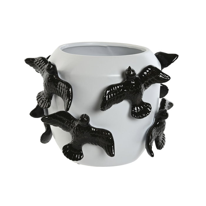 Home ESPRIT Vase Blanc Noir Grès Moderne 29 X 29 X 21,5 cm Home ESPRIT Vase Blanc Noir Grès Moderne 29 X 29 X 21,5 cm