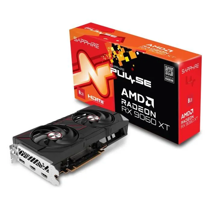 SAPPHIRE - Tarjeta gráfica - PULSE AMD RADEON RX 9060 XT GAMING OC - 8 GB - DUAL HDMI / DP SAPPHIRE - Tarjeta gráfica - PULSE AMD RADEON RX 9060 XT GAMING OC - 8 GB - DUAL HDMI / DP