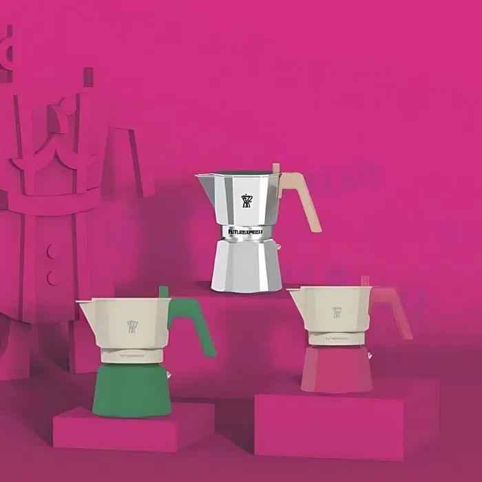 Pezzetti FUTUREXPRESS - Cafetière Moka Italienne en Aluminium 6 Tasses - Vert - Prépare un Café Riche en Arômes