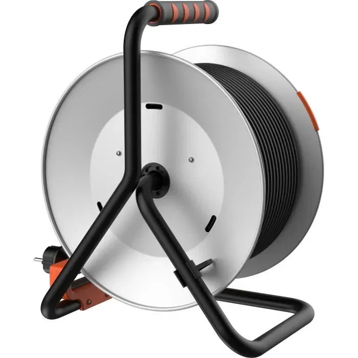 Quarx - Enrouleur de chantier 40 m câble H07RN-F 3G2,5mm², tambour métallique, 3000W, protection thermique, usage intérieur/extérieur Quarx - Enrouleur de chantier 40 m câble H07RN-F 3G2,5mm², tambour métallique, 3000W, protection thermique, usage intérieur/extérieur