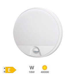 GSC Evolution Applique murale ronde LED Doko avec capteur de mouvement, 15W, 4000K, Blanc