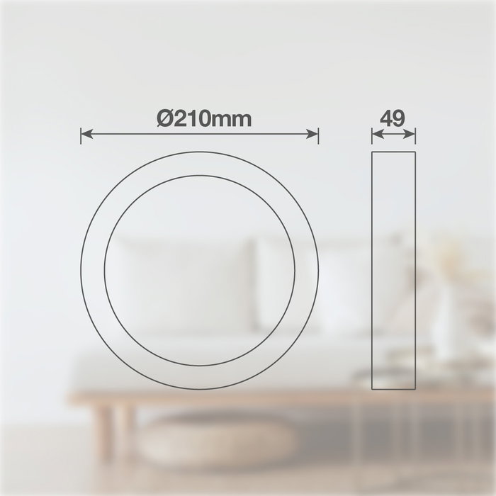 GSC Evolution Applique murale ronde LED Doko avec capteur de mouvement, 15W, 4000K, Blanc