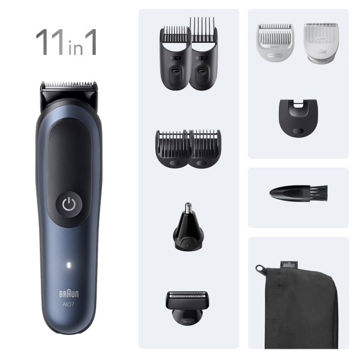 Braun MGK7540 Series 7 Kit 11-en-1, Noir et Bleu Braun MGK7540 Series 7 Kit 11-en-1, Noir et Bleu