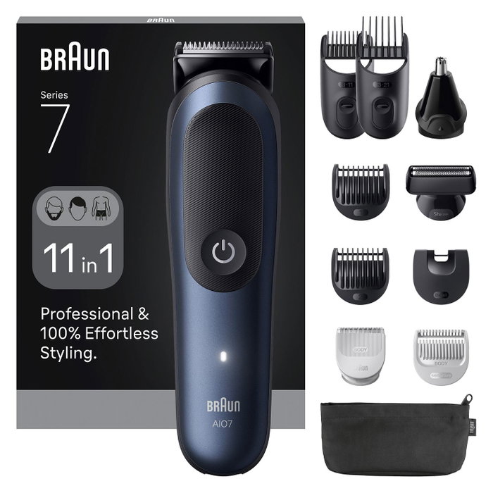 Braun MGK7540 Series 7 Kit 11-en-1, Noir et Bleu Braun MGK7540 Series 7 Kit 11-en-1, Noir et Bleu