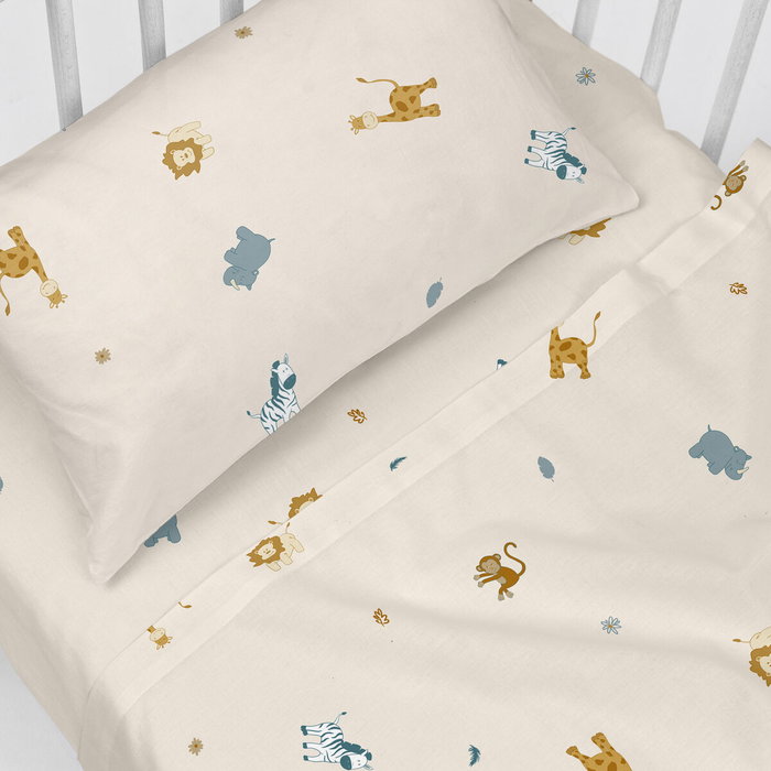 Jeu de draps pour berceau HappyFriday HF Mini Animals Multicouleur Lit de bébé