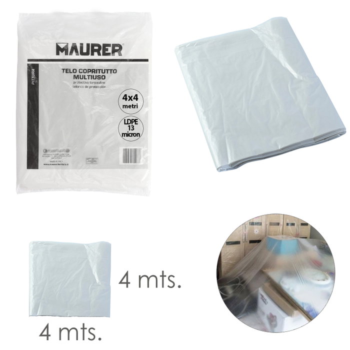 MAURER Plastique couvre-tout 4x4 mètres