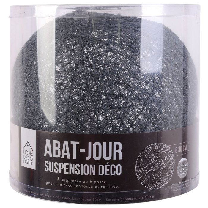 Home Deco Factory Écran de Décoration Tressé Gris 30 cm
