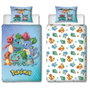 Pokemon Parure de lit réversible Pikachu et Starter Bleu Microfibre 140x200 cm