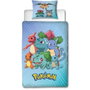 Pokemon Parure de lit réversible Pikachu et Starter Bleu Microfibre 140x200 cm
