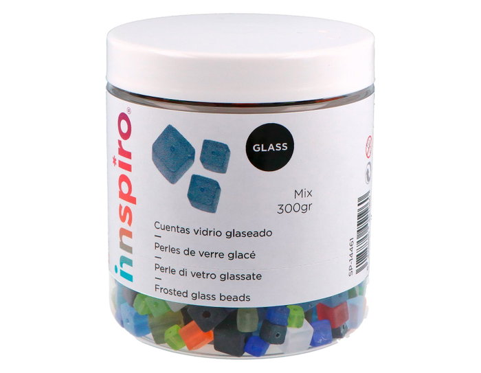 Innspiro Mélange de perles en verre cube glacé 4-6-8mm 300g Innspiro Mélange de perles en verre cube glacé 4-6-8mm 300g