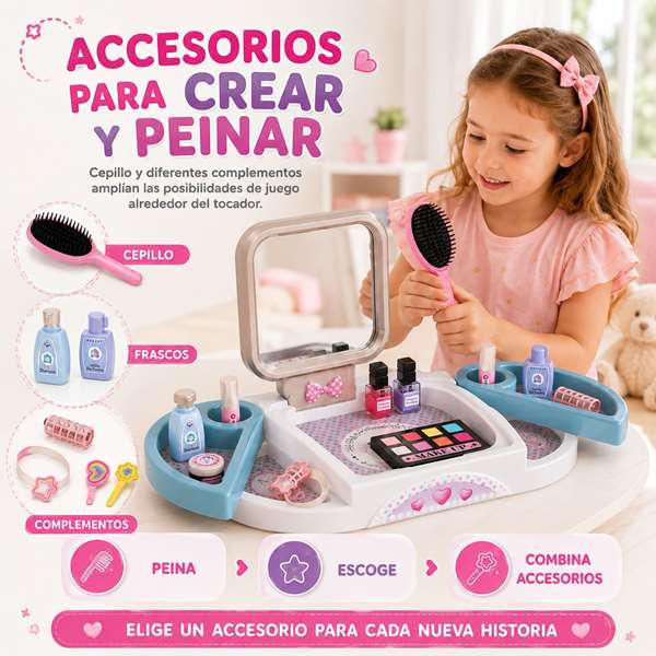 Jugatoys - ponteguap@ Tocador de belleza con espejo y accesorios