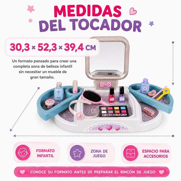 Jugatoys - ponteguap@ Tocador de belleza con espejo y accesorios