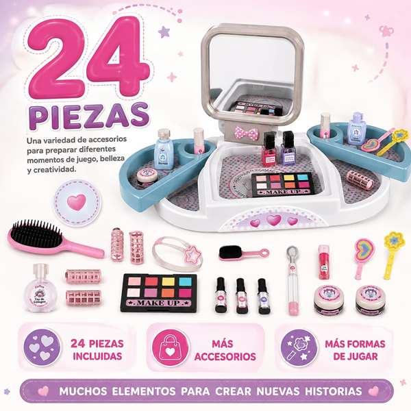 Jugatoys - ponteguap@ Tocador de belleza con espejo y accesorios