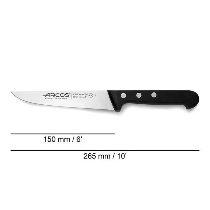 Couteau de cuisine Arcos Noir Argenté Acier inoxydable Couteau de cuisine Arcos Noir Argenté Acier inoxydable