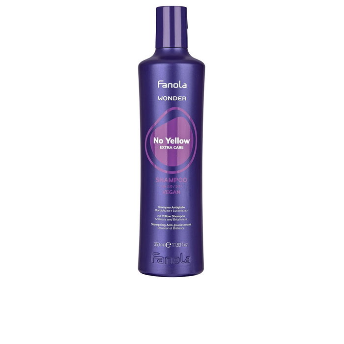 Fanola Shampoing NO YELLOW EXTRA - Anti-Jaunissement Cheveux Blonds, Décolorés, Gris - Neutralisation Reflets Jaunâtres - Nettoyage Profond - Soin Capillaire - 350 ml Fanola Shampoing NO YELLOW EXTRA - Anti-Jaunissement Cheveux Blonds, Décolorés, Gris - Neutralisation Reflets Jaunâtres - Nettoyage Profond - Soin Capillaire - 350 ml