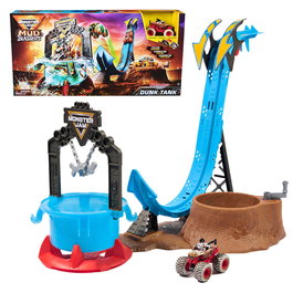 Spin Master Monster Jam Mud Blasters - Jouet de changement de couleur Monster Mutt Dalmatian - Camion 1:64 avec circuit de boue et d'eau - Dès 3 ans