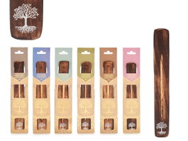 Acorde Lot de 6 Supports à Encens Bois 31x6x0.5 cm - Assortiment de Couleurs (Set de 48)