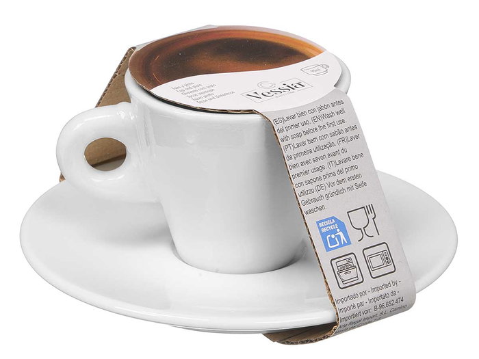 VESSIA Taza Cafe Larga 90ml Blanco VESSIA Taza Cafe Larga 90ml Blanco