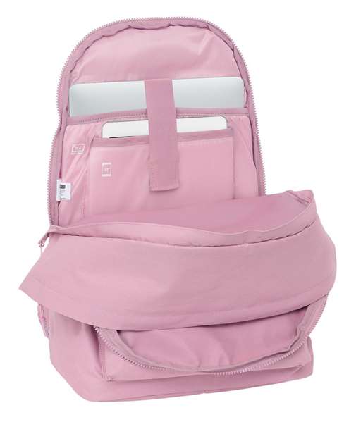 Safta Munich Basics Sac à dos double pour ordinateur portable 15,6" USB 31x44x18 cm rose