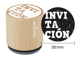 Woodies Tampon Invitation en bois et caoutchouc 30mm