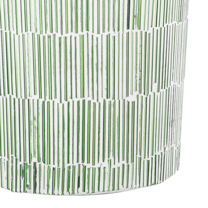 BigBuy Home Bougeoir Vert Verre Ciment 10 x 10 x 13 cm