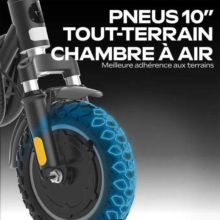 Trottinette électrique Ezway EX100 450 W Roues 10 pouces Autonomie 25 km pour mobilité urbaine