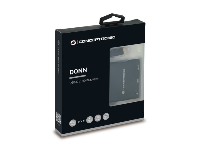 Conceptronic Adaptateur USB-C vers HDMI 3-en-1 avec USB-C PD et USB 3.0, 4K@30Hz Conceptronic Adaptateur USB-C vers HDMI 3-en-1 avec USB-C PD et USB 3.0, 4K@30Hz