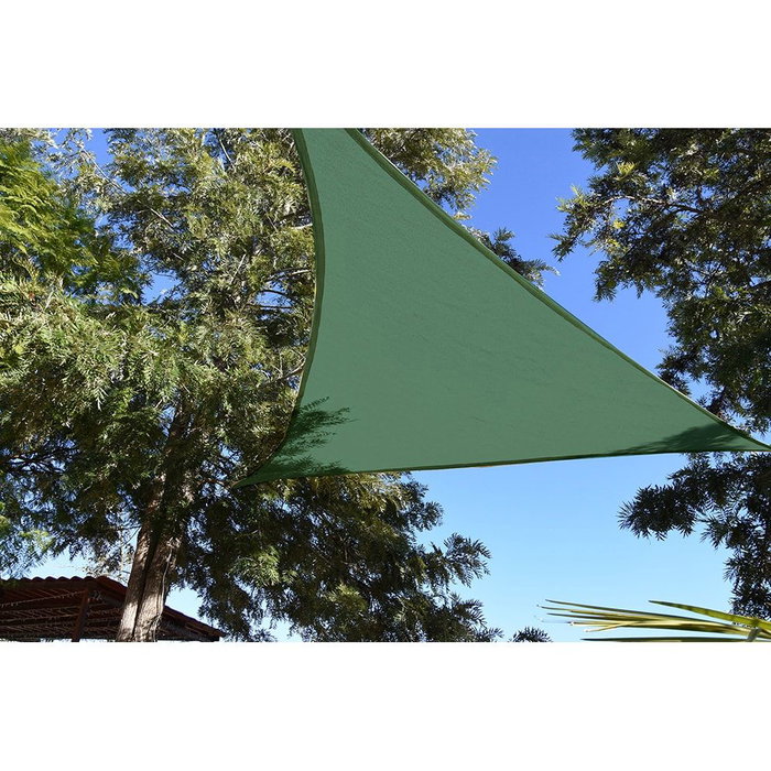 Faura Toile de store voile triangulaire vert 5 x 5 x 5 m polyéthylène anti-UV avec anneaux inox