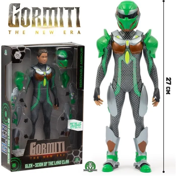Gormiti - Figurine articulée Scion avec armure amovible - 27 cm - Personnage Modele Terre de la série TV - GRV031