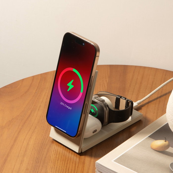 Native Union Rise 3-in-1 Qi2 Magn. Wireless Charger Sandstone