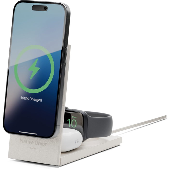 Native Union Rise 3-in-1 Qi2 Magn. Wireless Charger Sandstone